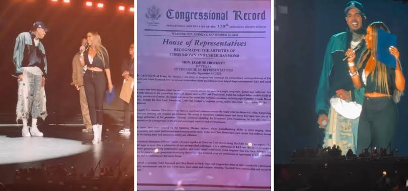 Chris Brown Receives Congressional Recognition During Usher Concert